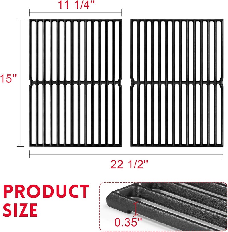 GGC 7522 7521 15" Grill Grates Replacement for Weber Genesis Silver A, Cast Iron Grate Grid for Weber Spirit E/S 200 E/S210, Spirit 500 - Image 3